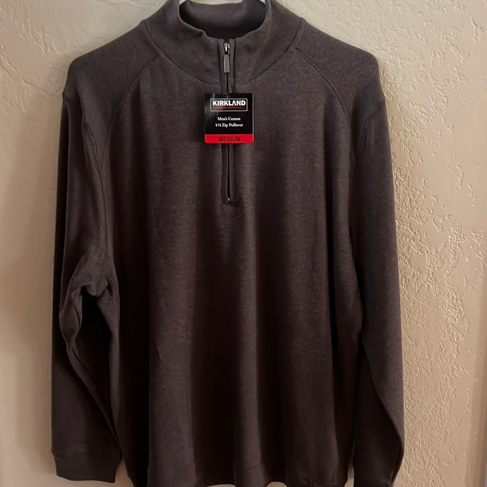 New w/tag Men's 100% cotton 1/4 zip pullover from Costco (Kirkland signature).